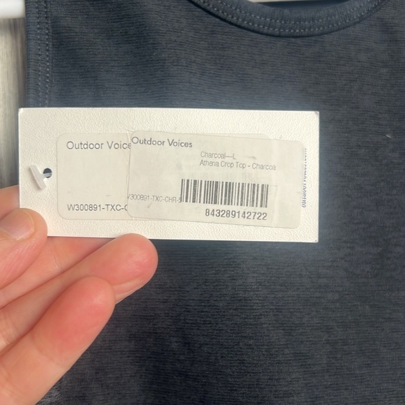 Outdoor Voices  Athena Crop Top Charcoa Color Size Large NWT - Picture 2 of 5